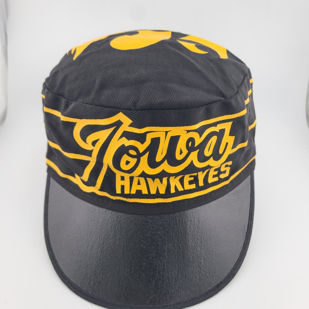 Iowa Hawkeyes NCAA Painter Hat Black Yellow College Football Cycling Cap Vintage